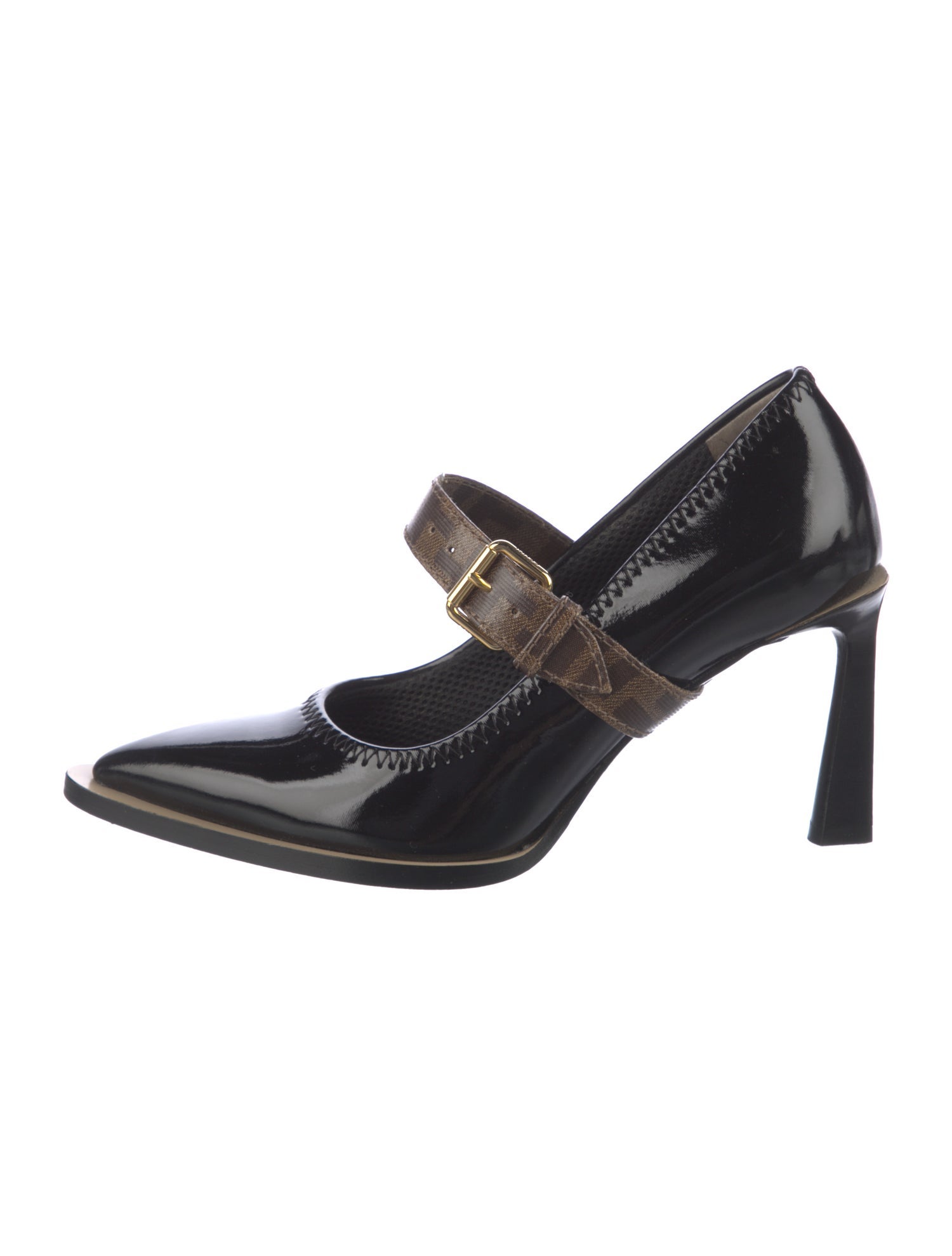 Fendi Zucca FF Logo Patent Leather Pumps