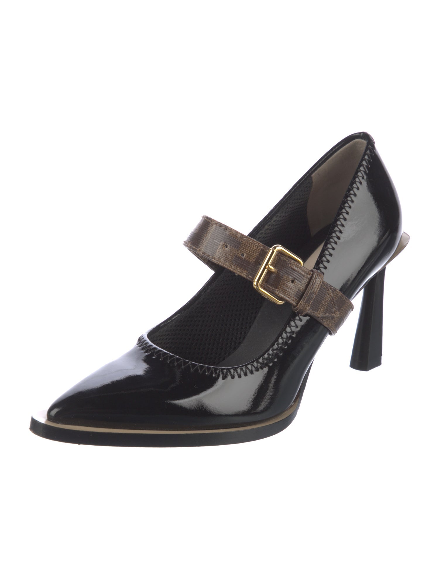 Fendi Zucca FF Logo Patent Leather Pumps