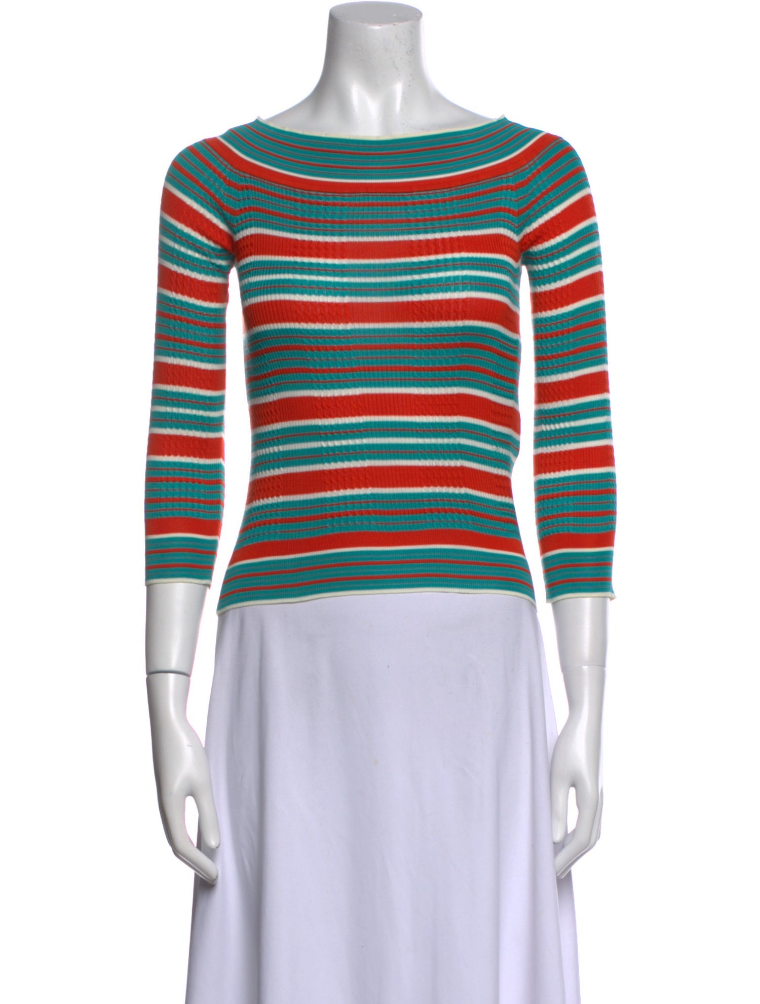Fendi Striped Bateau Neckline Sweater