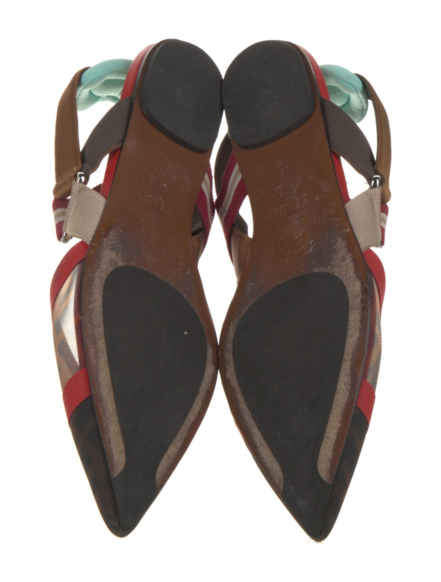 Fendi Zucca FF Logo Mesh Slingback Flats