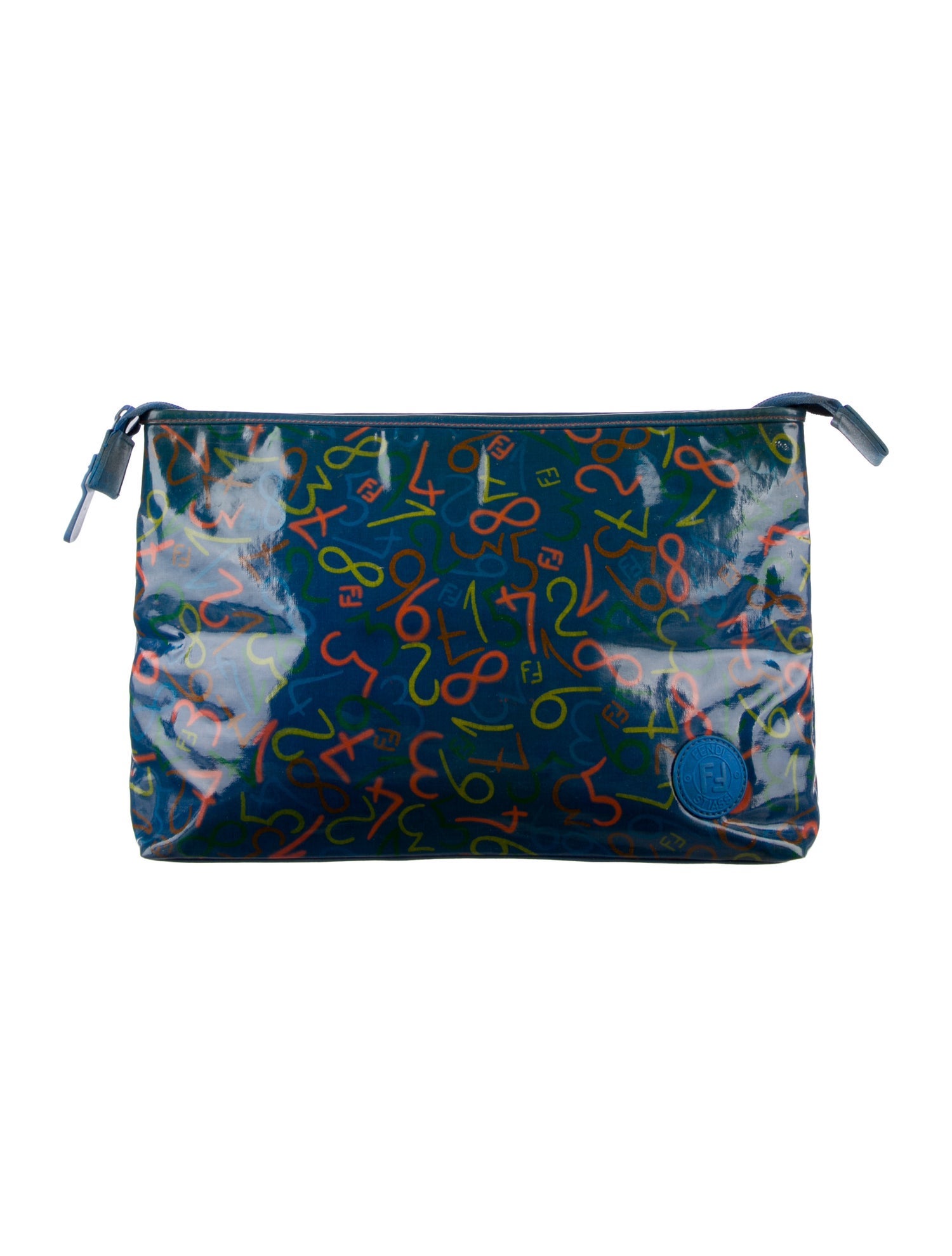 Fendi Blue Pattern Cosmetic Bag