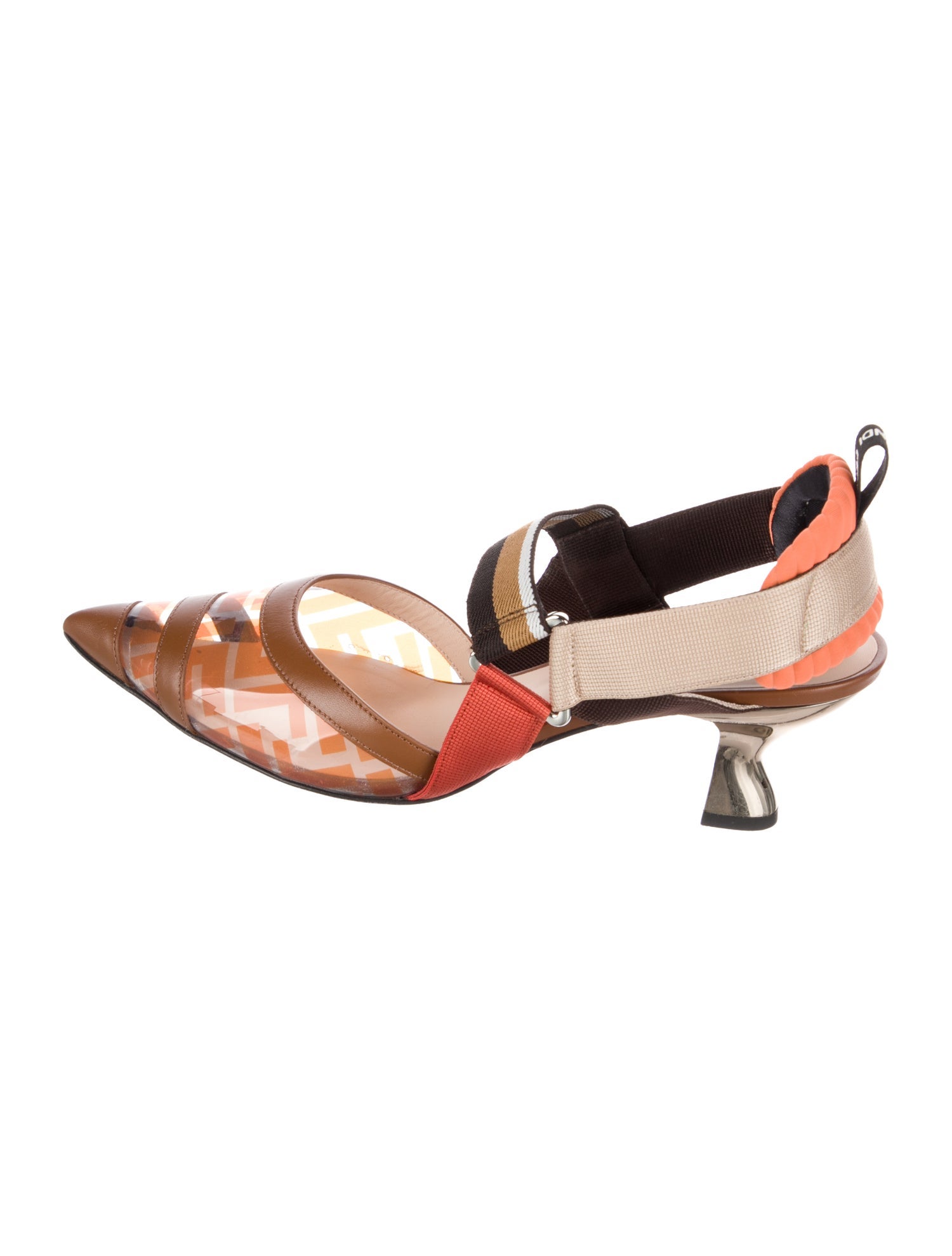 Fendi Zucca FF Logo PVC Slingback Pumps