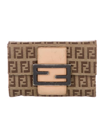 Fendi Zucca FF Wallet Zucca FF Logo Compact Wallet