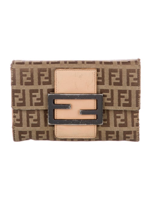 Fendi Zucca FF Wallet Zucca FF Logo Compact Wallet
