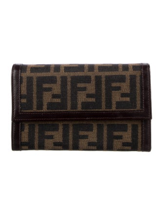 Fendi 2000 Zucca FF Logo Compact Wallet