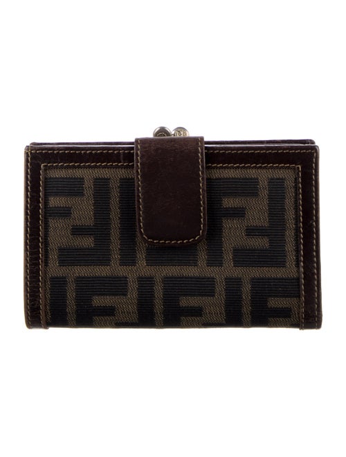 Fendi 2008 Zucca FF Logo Compact Wallet