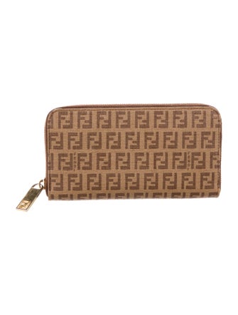 Fendi Zucchino FF Logo Printed Continental Wallet