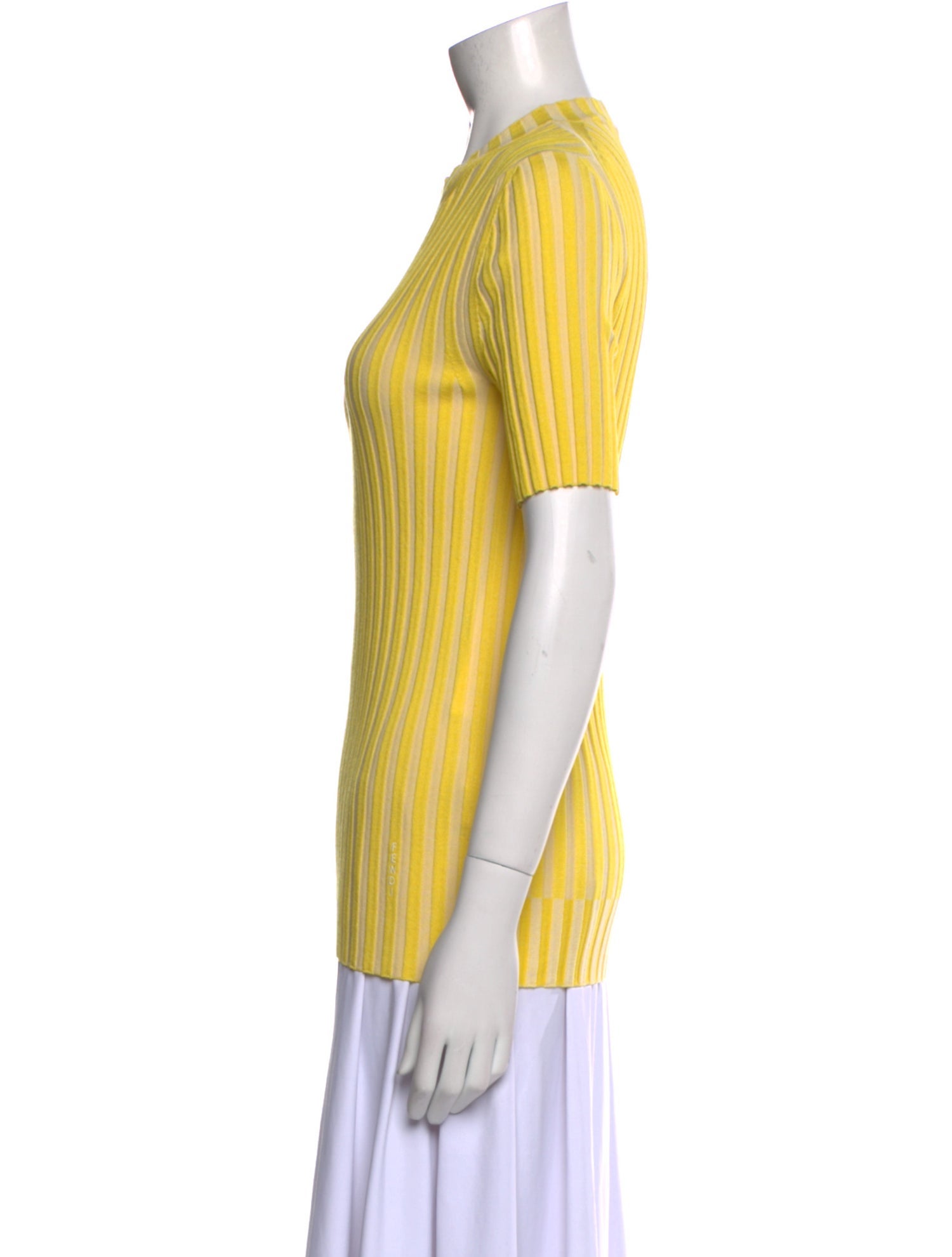 Fendi Striped Crew Neck Top