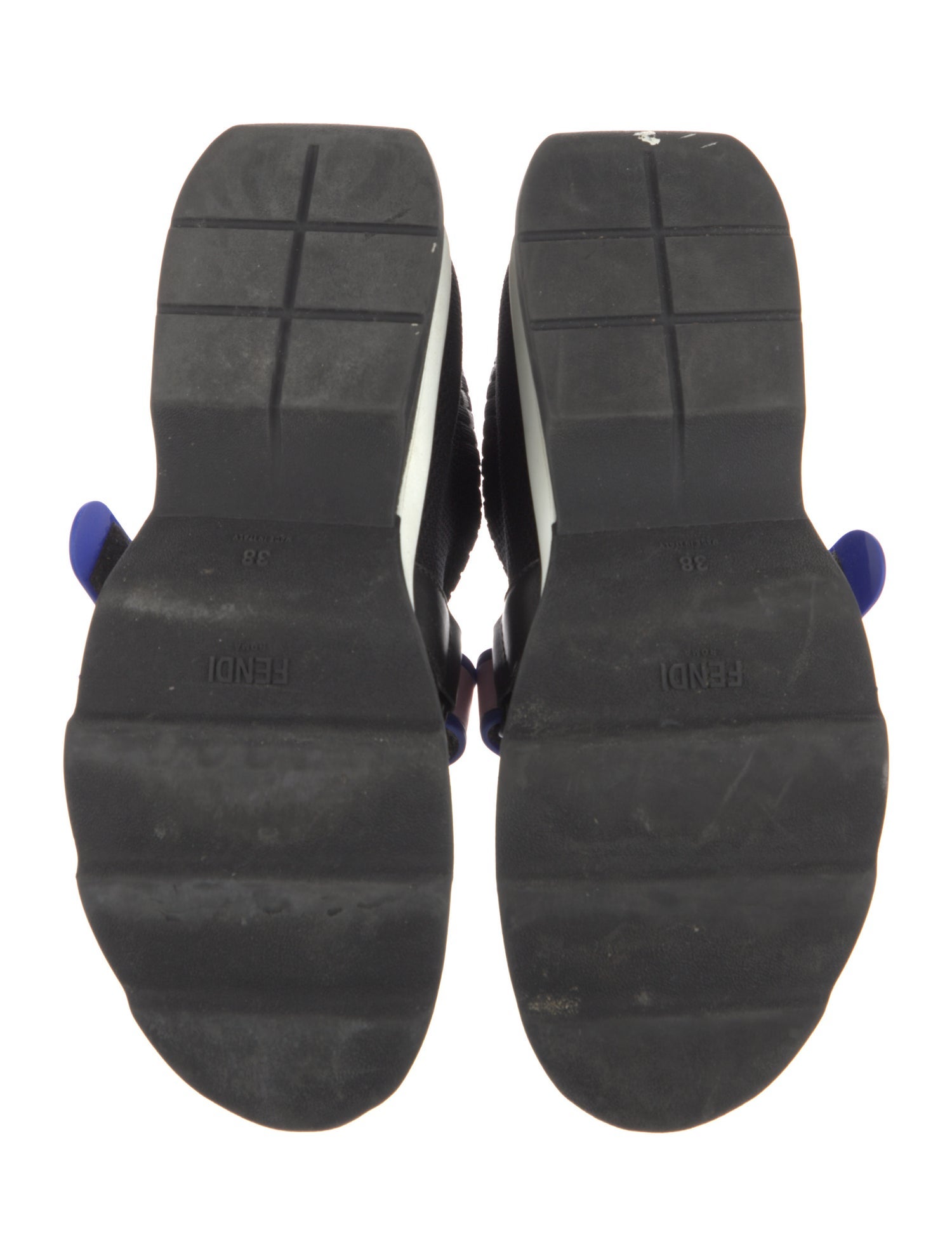 Fendi Leather Trim Embellishment Sock Sneakers