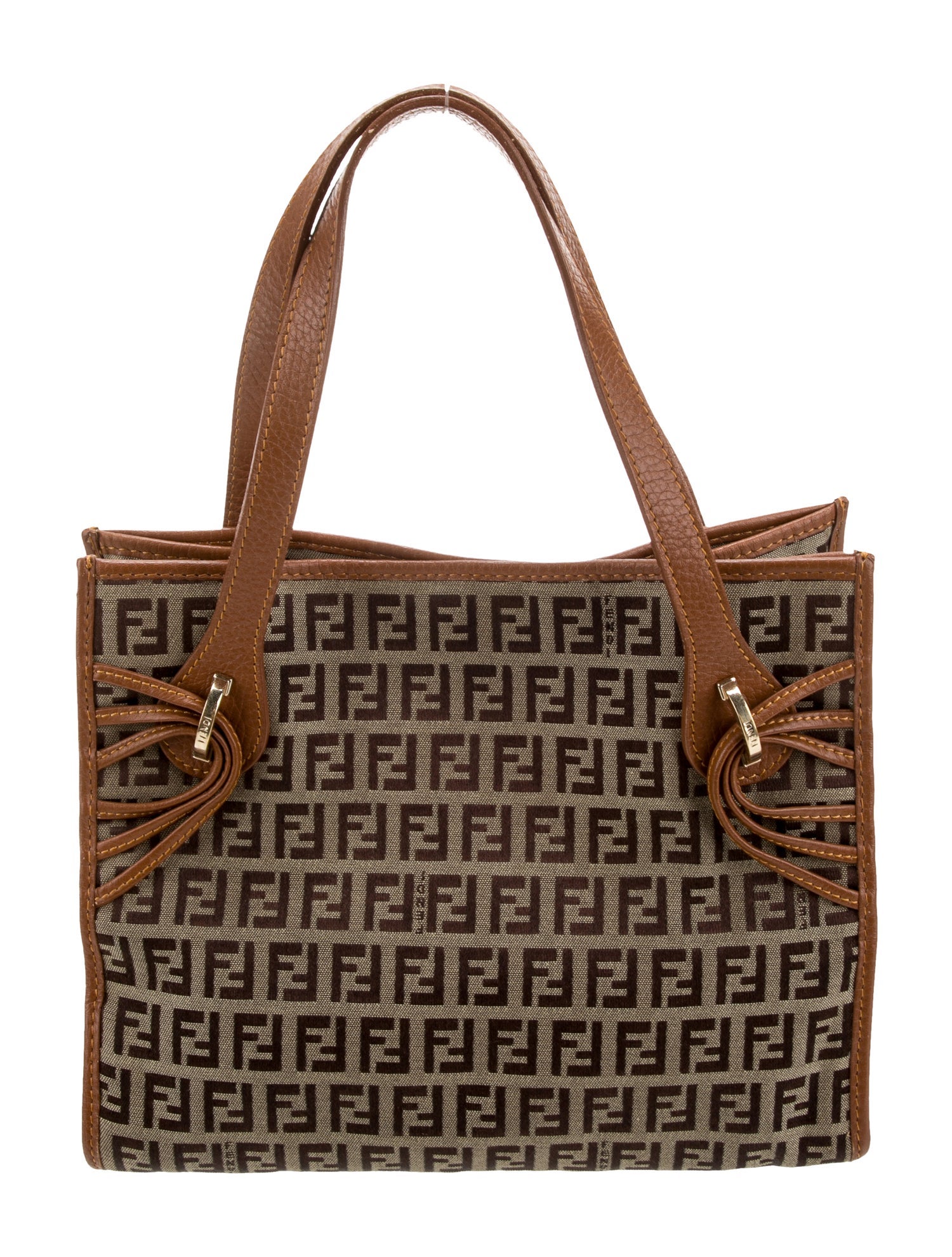 Fendi Zucchino FF Top Handle Bag