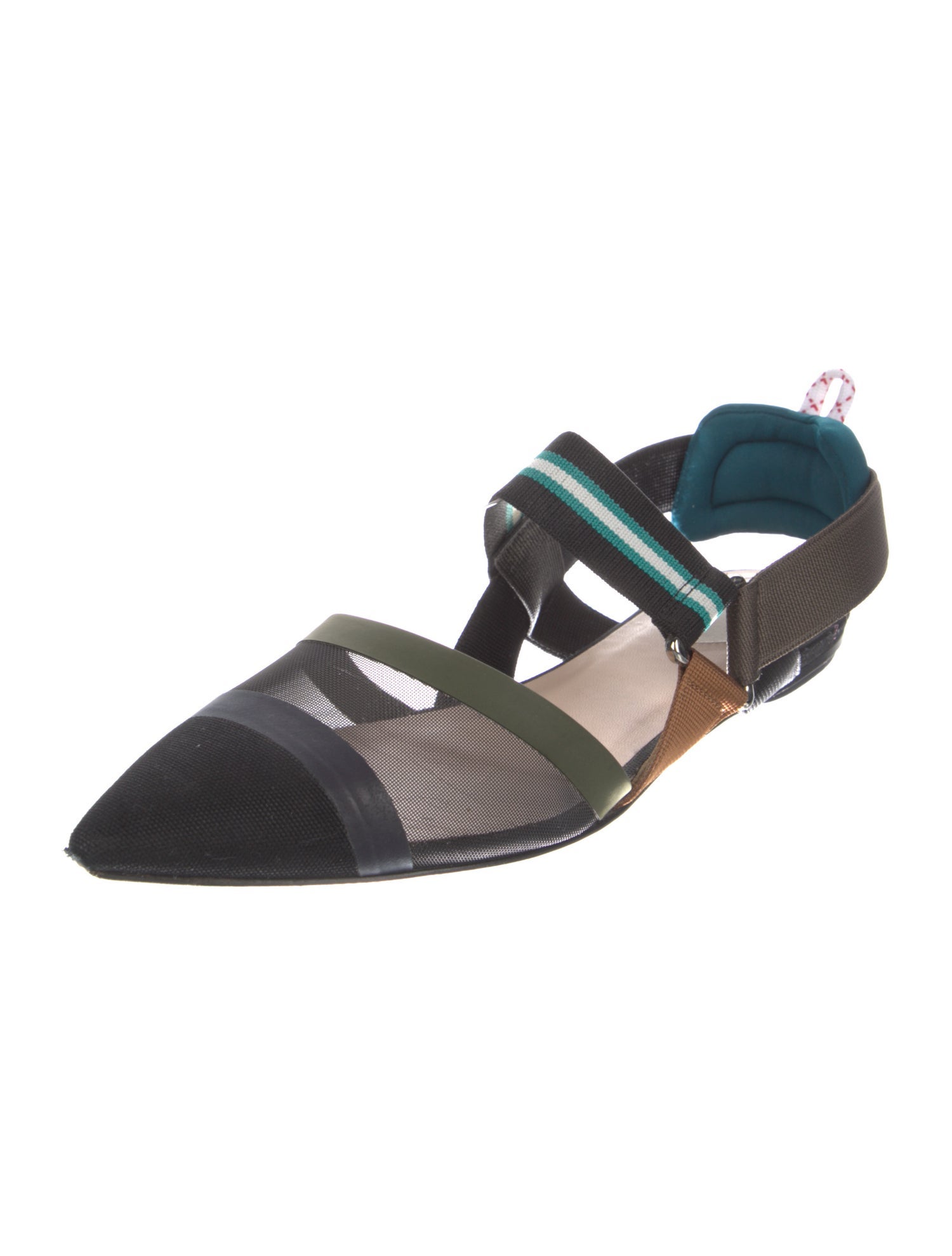 Fendi Mesh Printed Slingback Flats