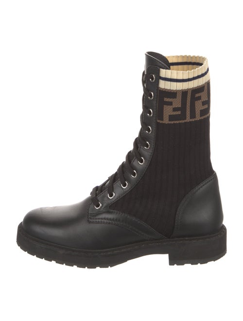 Fendi Zucca FF Logo Printed Combat Boots