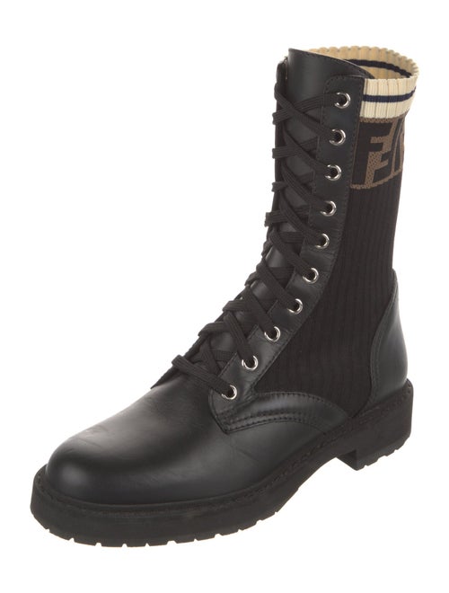 Fendi Zucca FF Logo Printed Combat Boots
