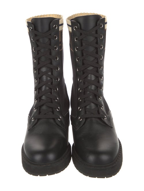 Fendi Zucca FF Logo Printed Combat Boots