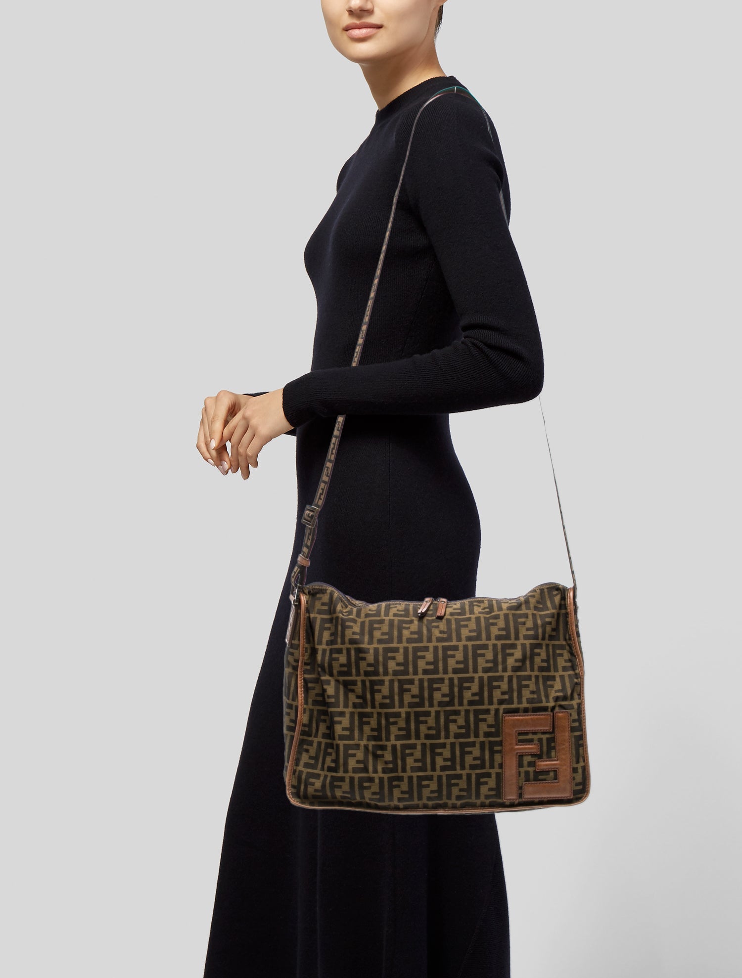 Fendi Zucca FF Messenger Bag Vintage