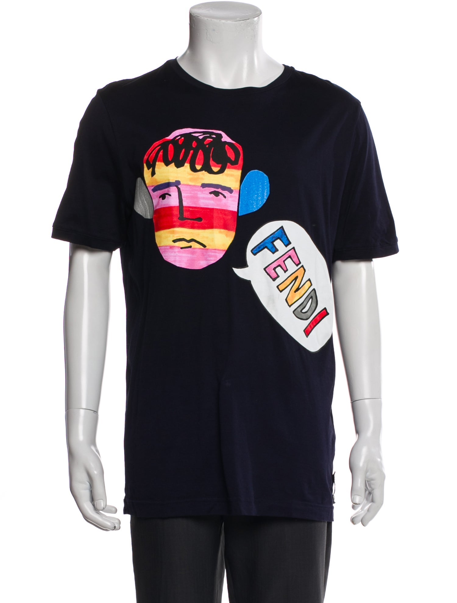 Fendi Monsters Motif Crew Neck T-Shirt