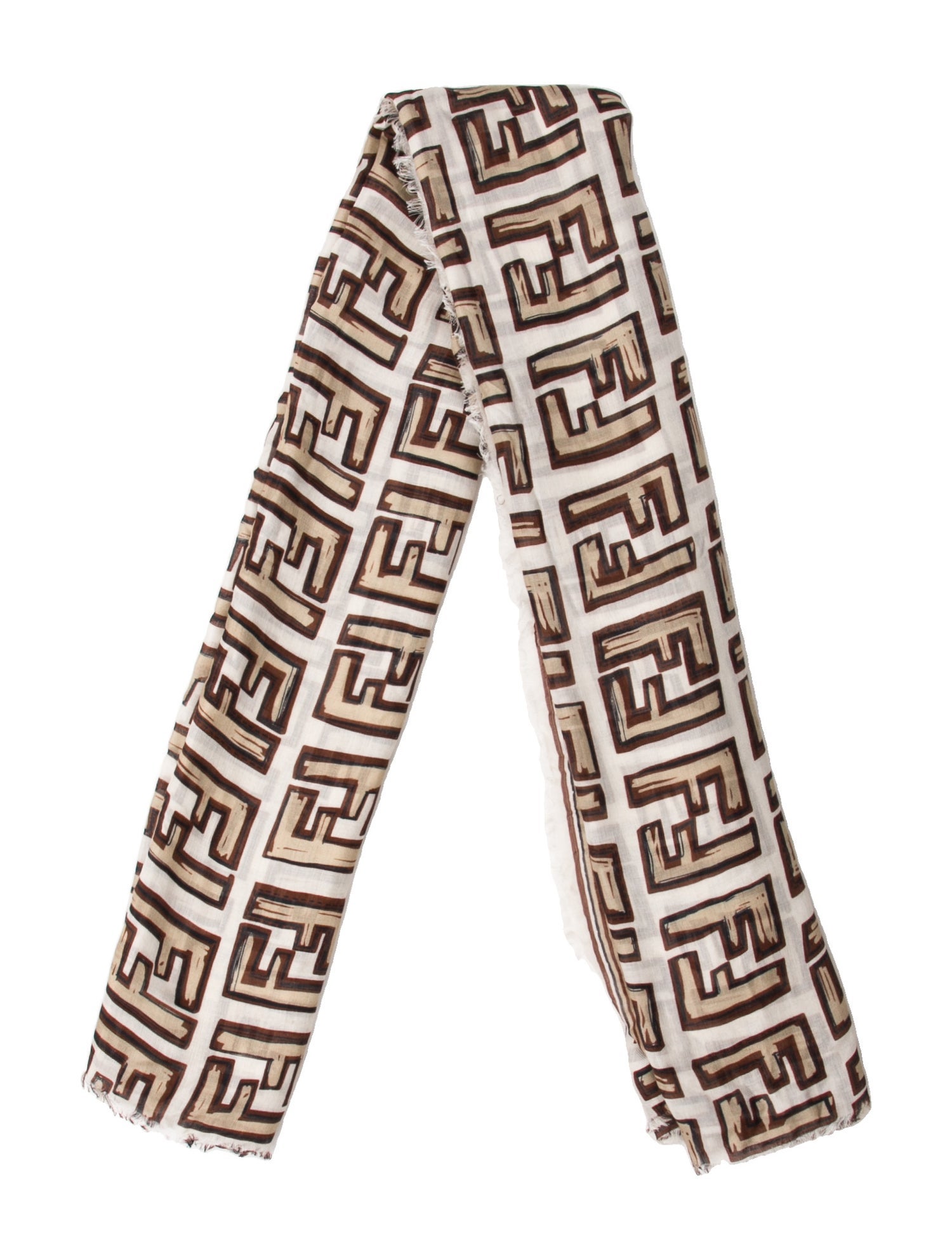 Fendi Wool Zucca FF Logo Scarf