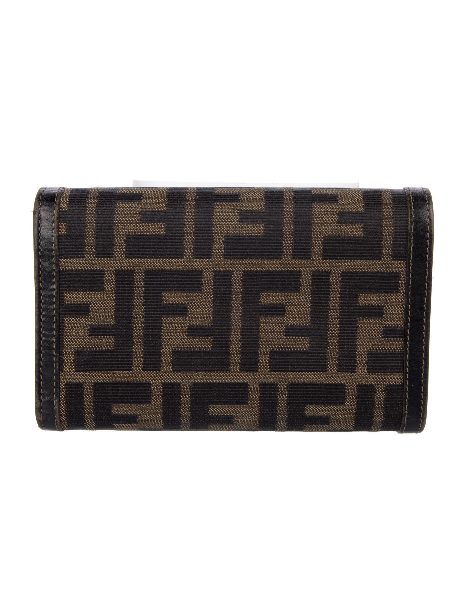 Fendi Zucca FF Logo Canvas Compact Wallet