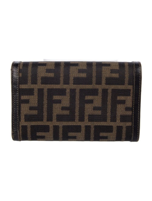 Fendi Zucca FF Logo Canvas Compact Wallet