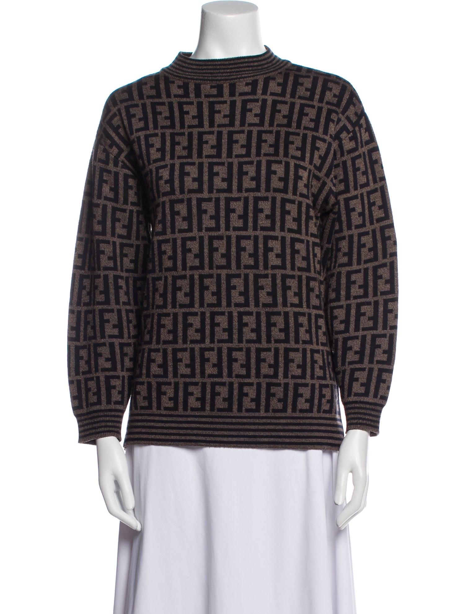 Fendi Wool Graphic Print Sweater
