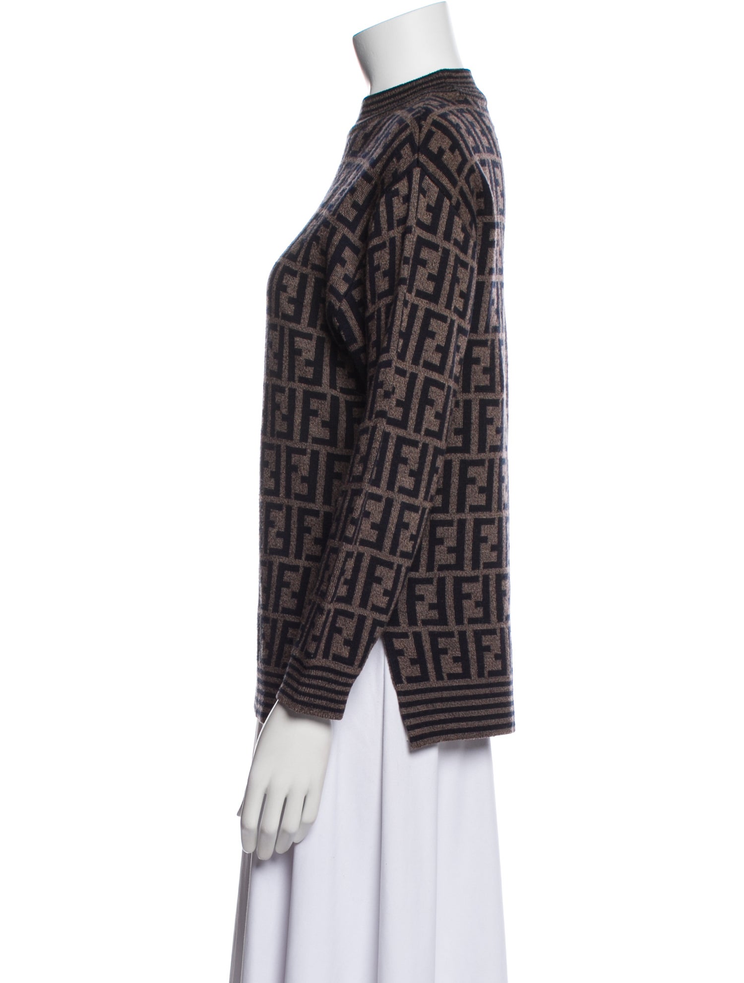 Fendi Wool Graphic Print Sweater