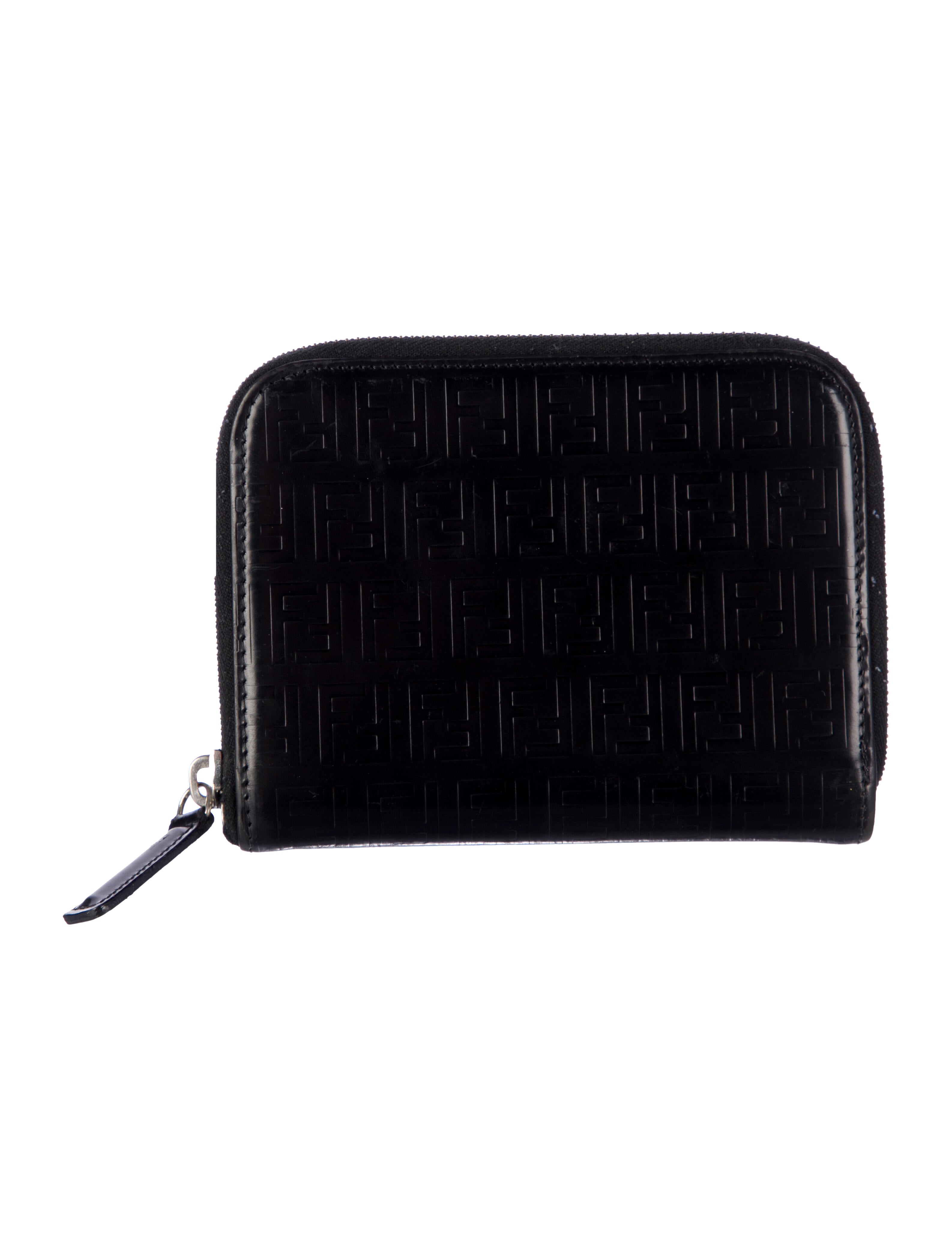 Fendi Zucca FF Logo Leather Compact Wallet