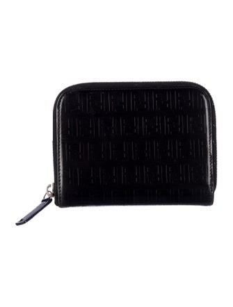 Fendi Zucca FF Logo Leather Compact Wallet