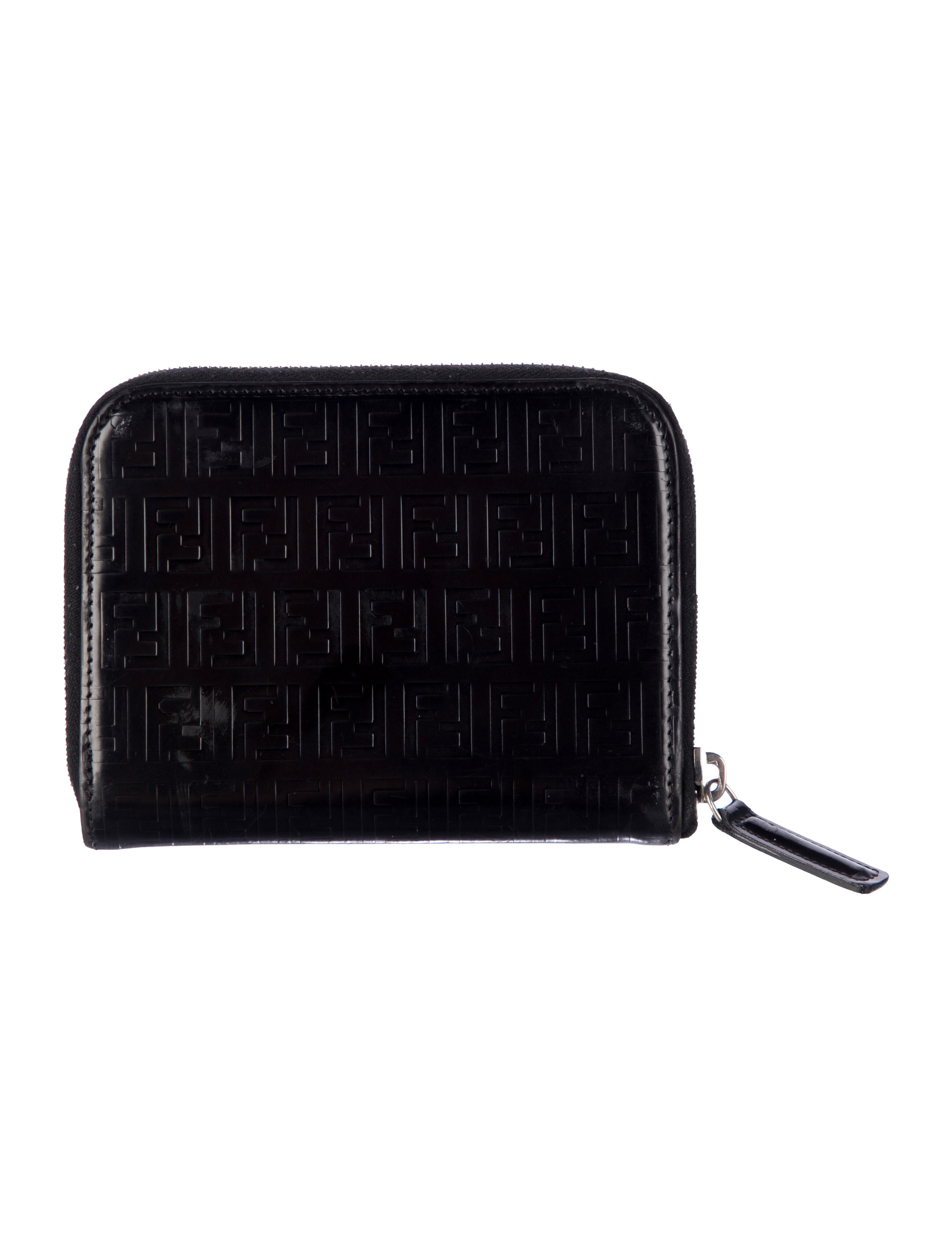 Fendi Zucca FF Logo Leather Compact Wallet