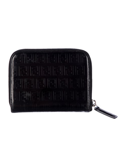 Fendi Zucca FF Logo Leather Compact Wallet
