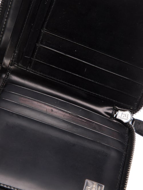 Fendi Zucca FF Logo Leather Compact Wallet