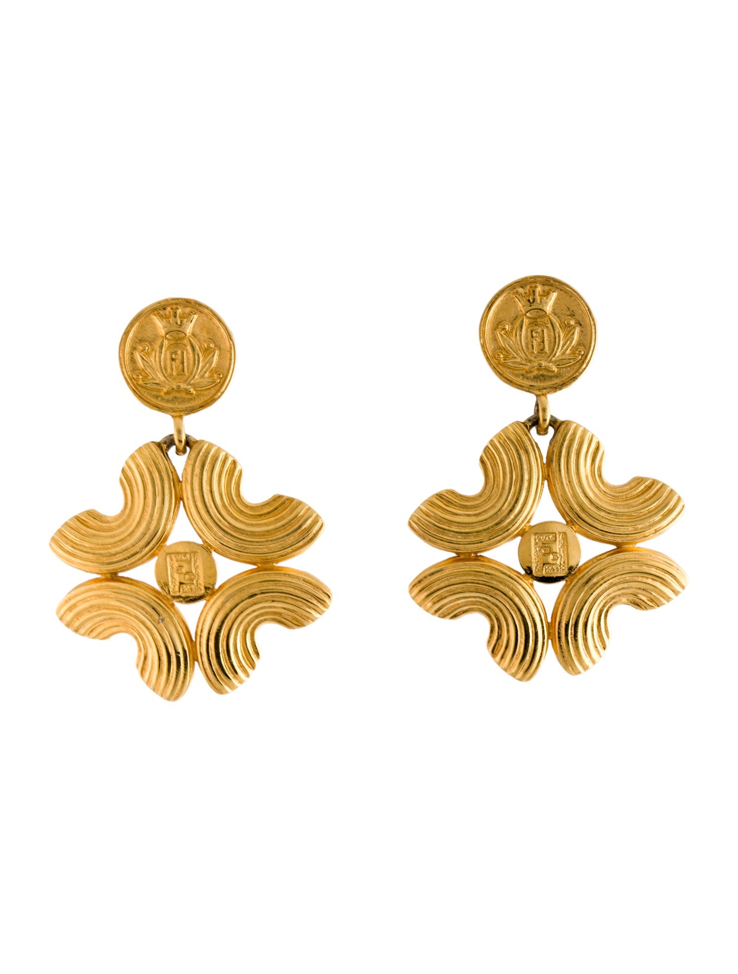 Fendi Clip On Drop Earrings