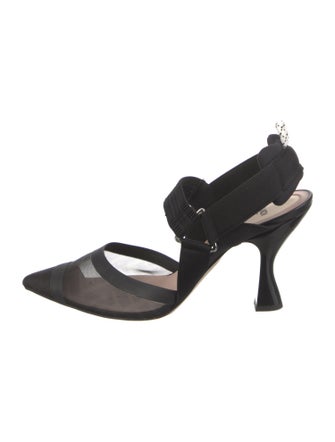 Fendi Zucca FF Logo Mesh Slingback Pumps