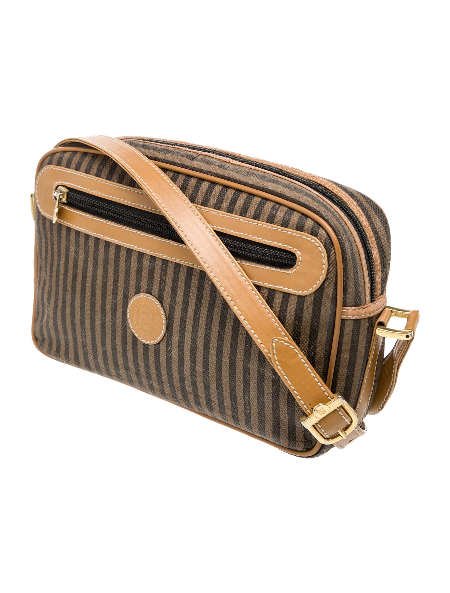 Fendi Pequin Crossbody Bag Vintage