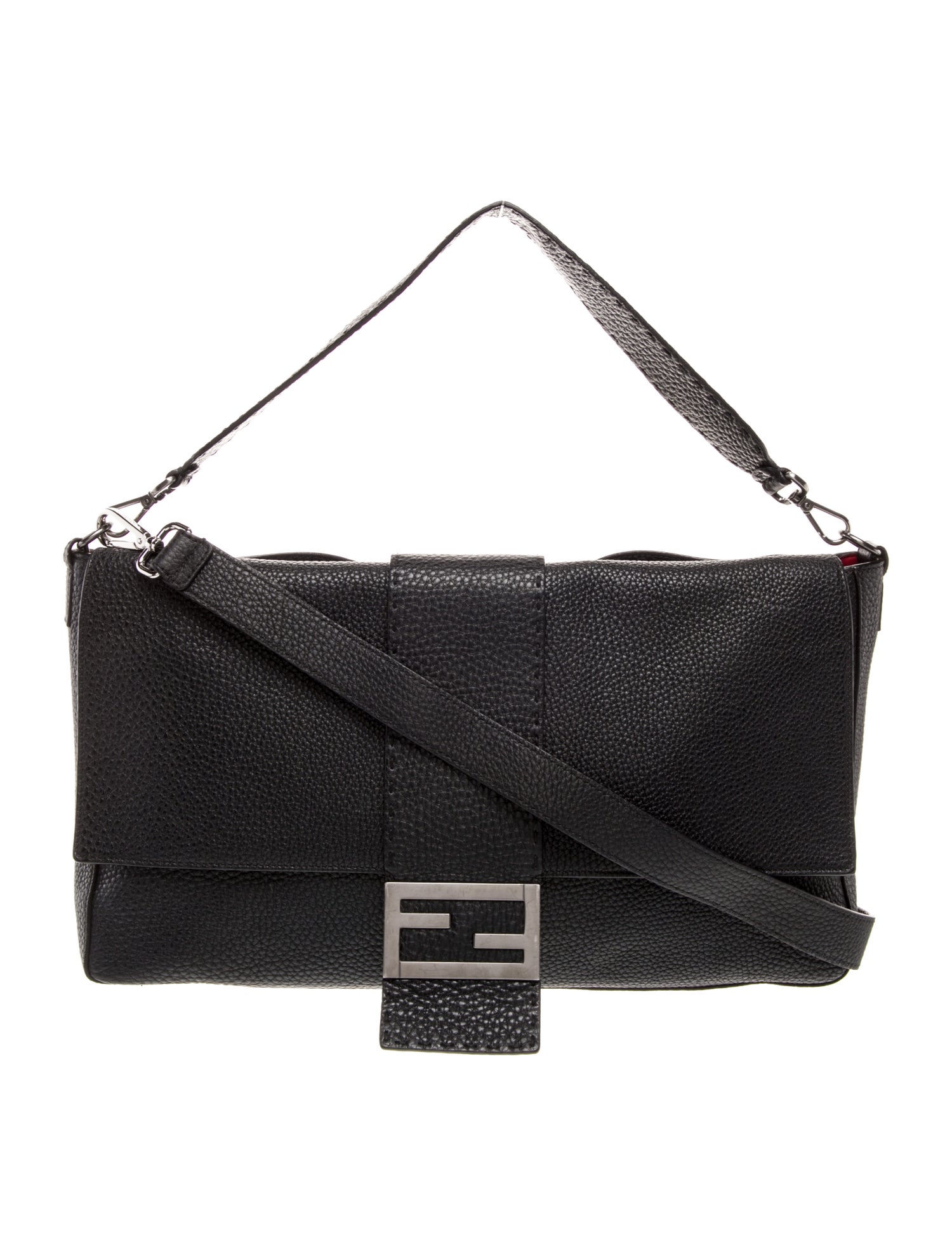 Fendi Leather Baguette Messenger Bag XL