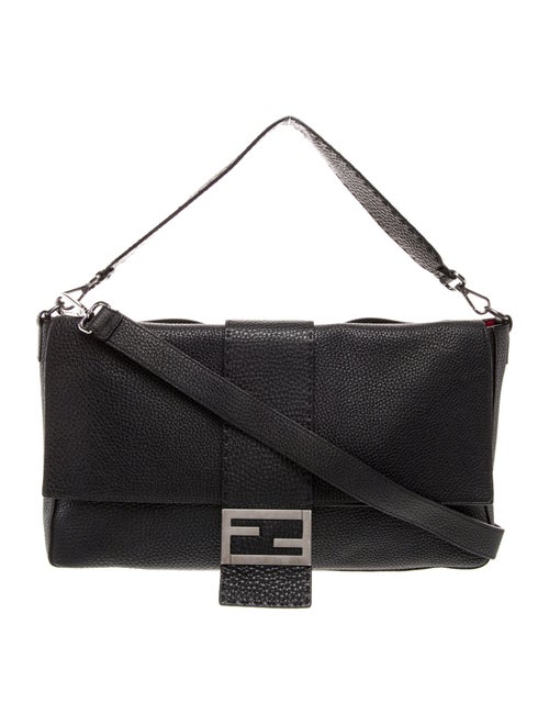 Fendi Leather Baguette Messenger Bag XL