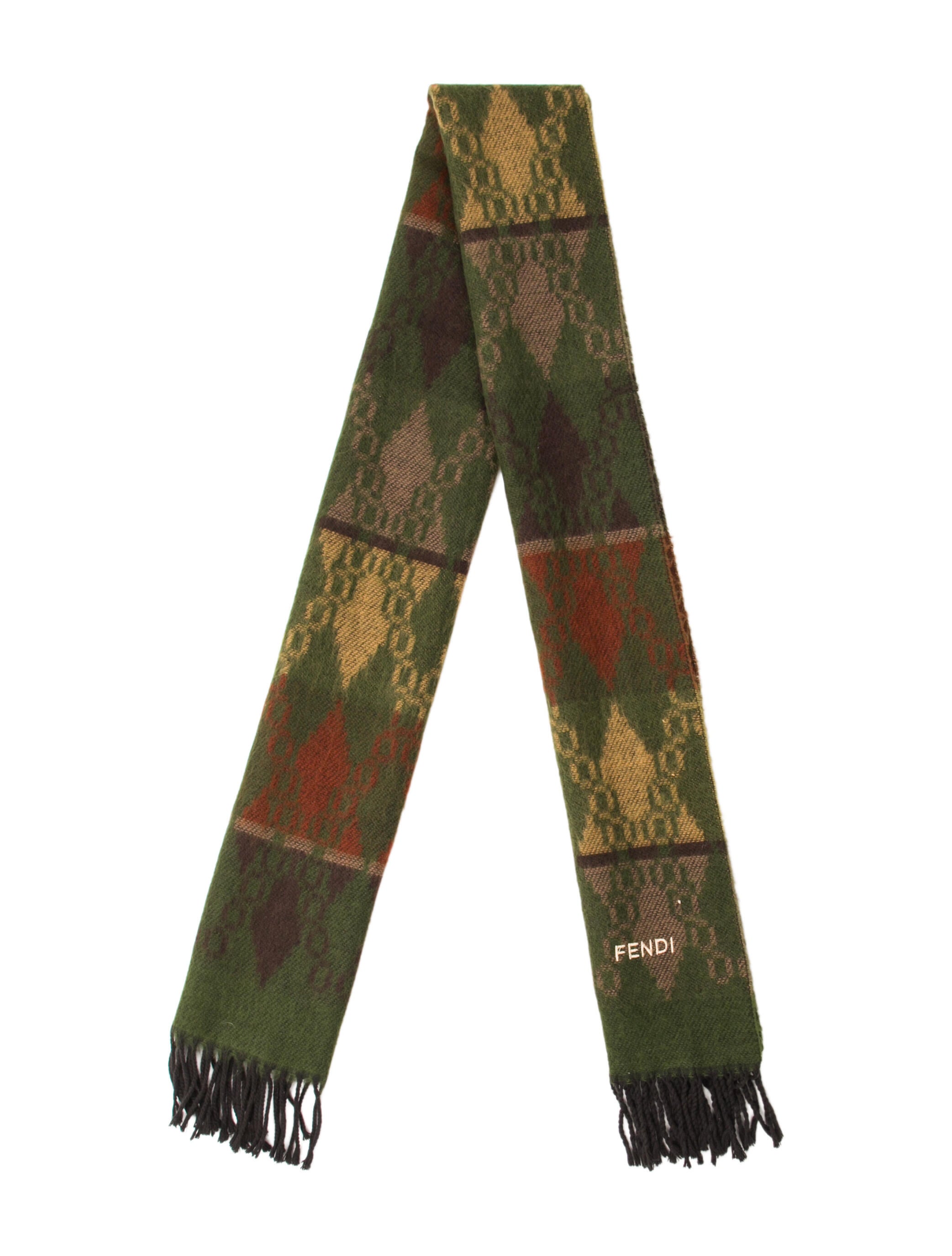 Fendi Acrylic Zucca FF Logo Shawl