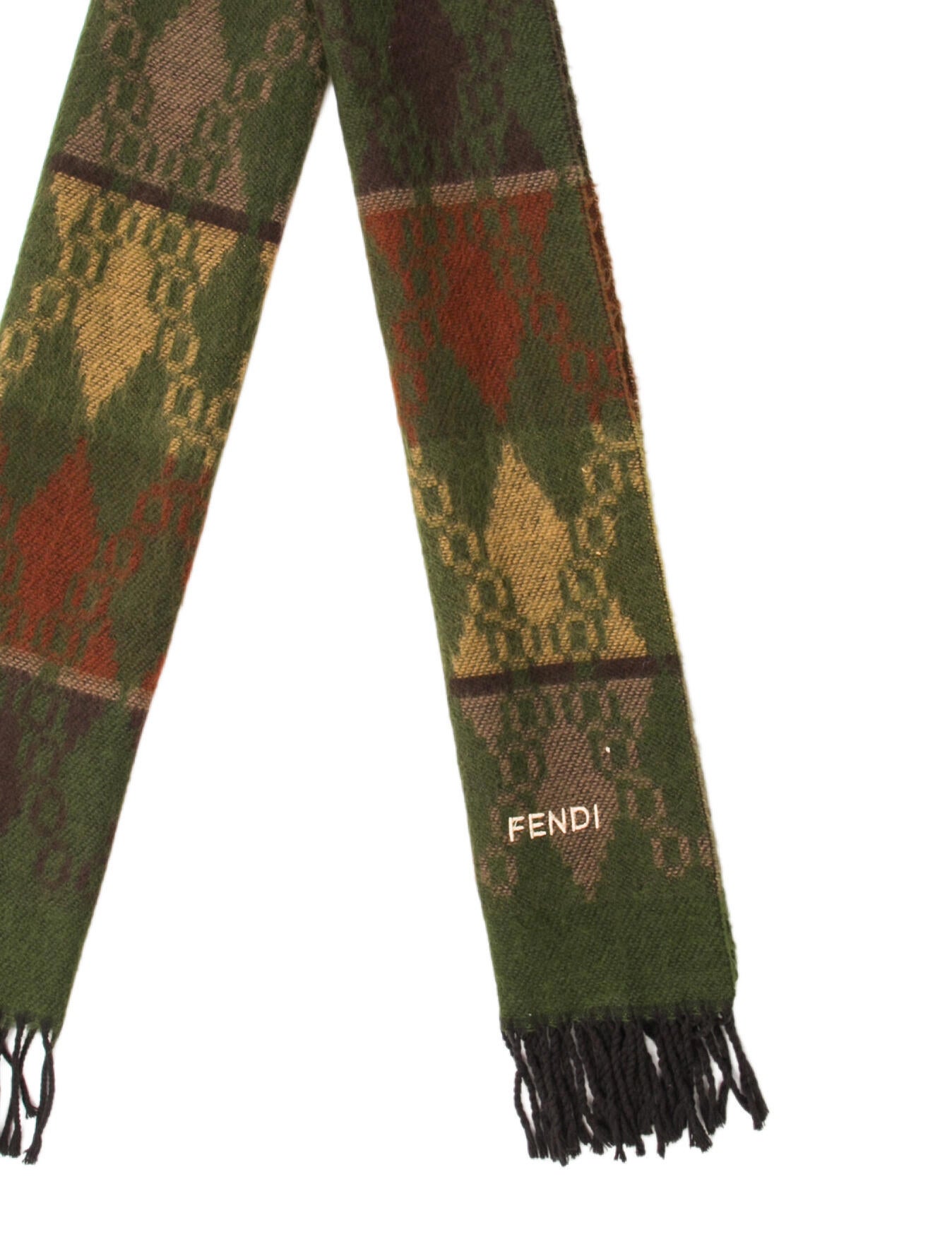 Fendi Acrylic Zucca FF Logo Shawl