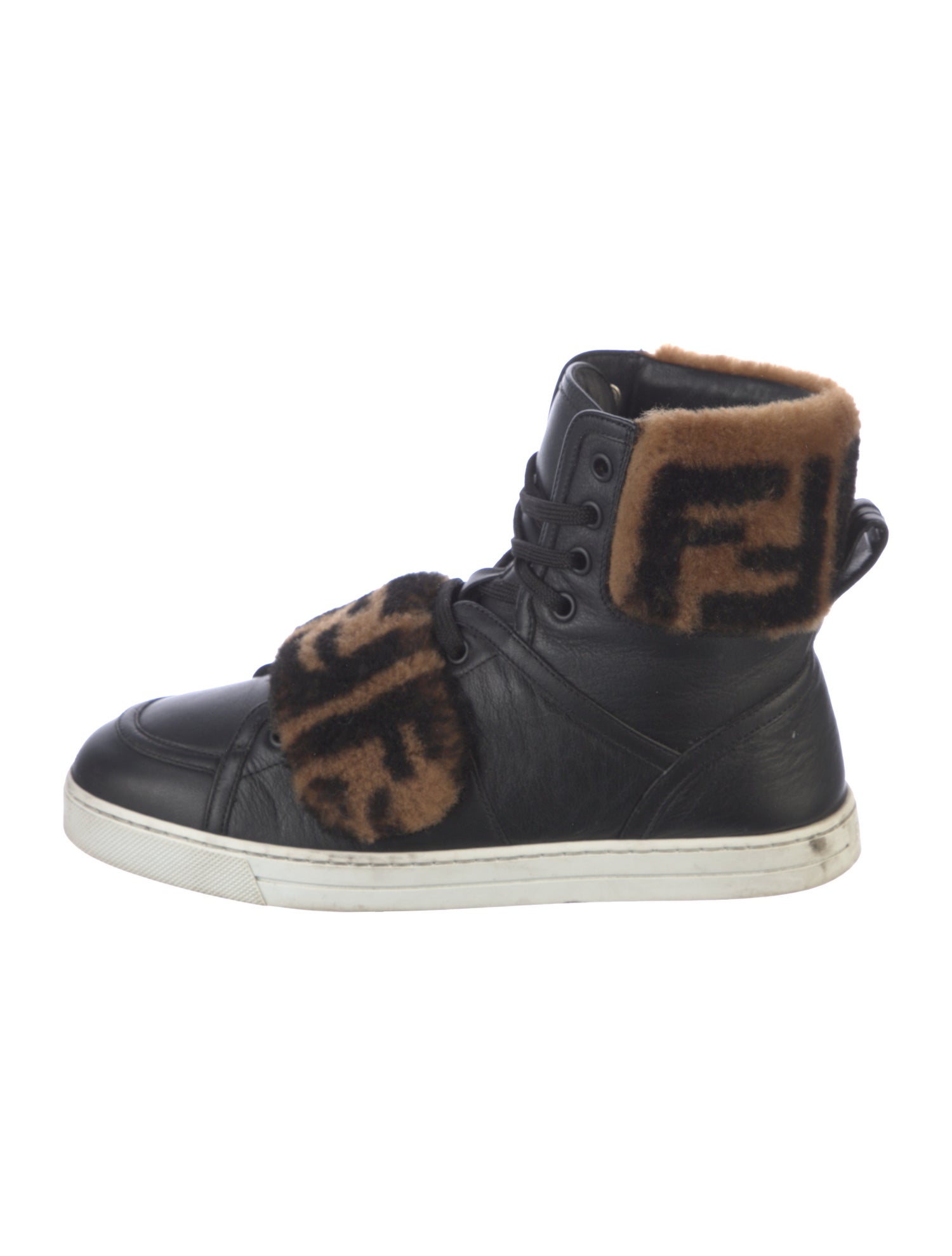 Fendi Zucca FF Logo Leather Sneakers