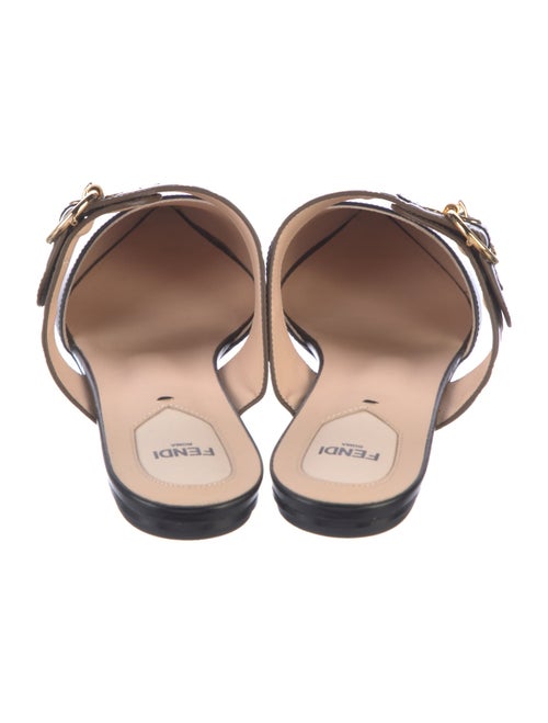 Fendi Zucca FF Logo Leather Slides