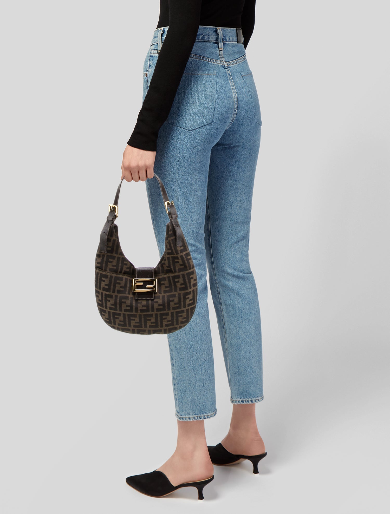 Fendi Zucca FF Shoulder Bag Vintage