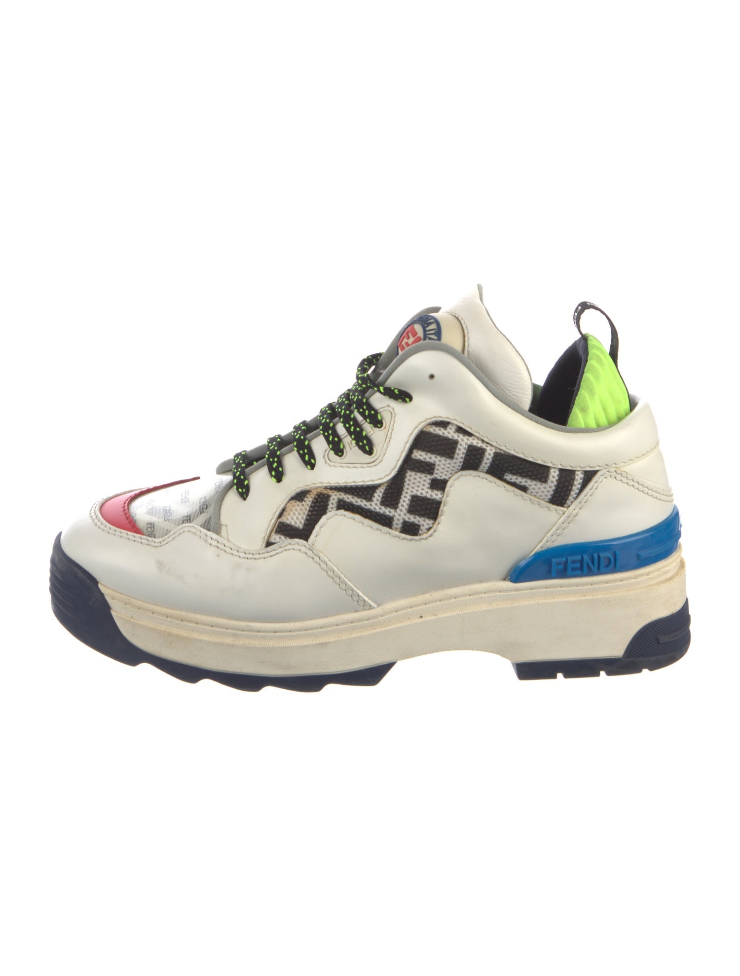 Fendi Zucca FF Logo Leather Chunky Sneakers