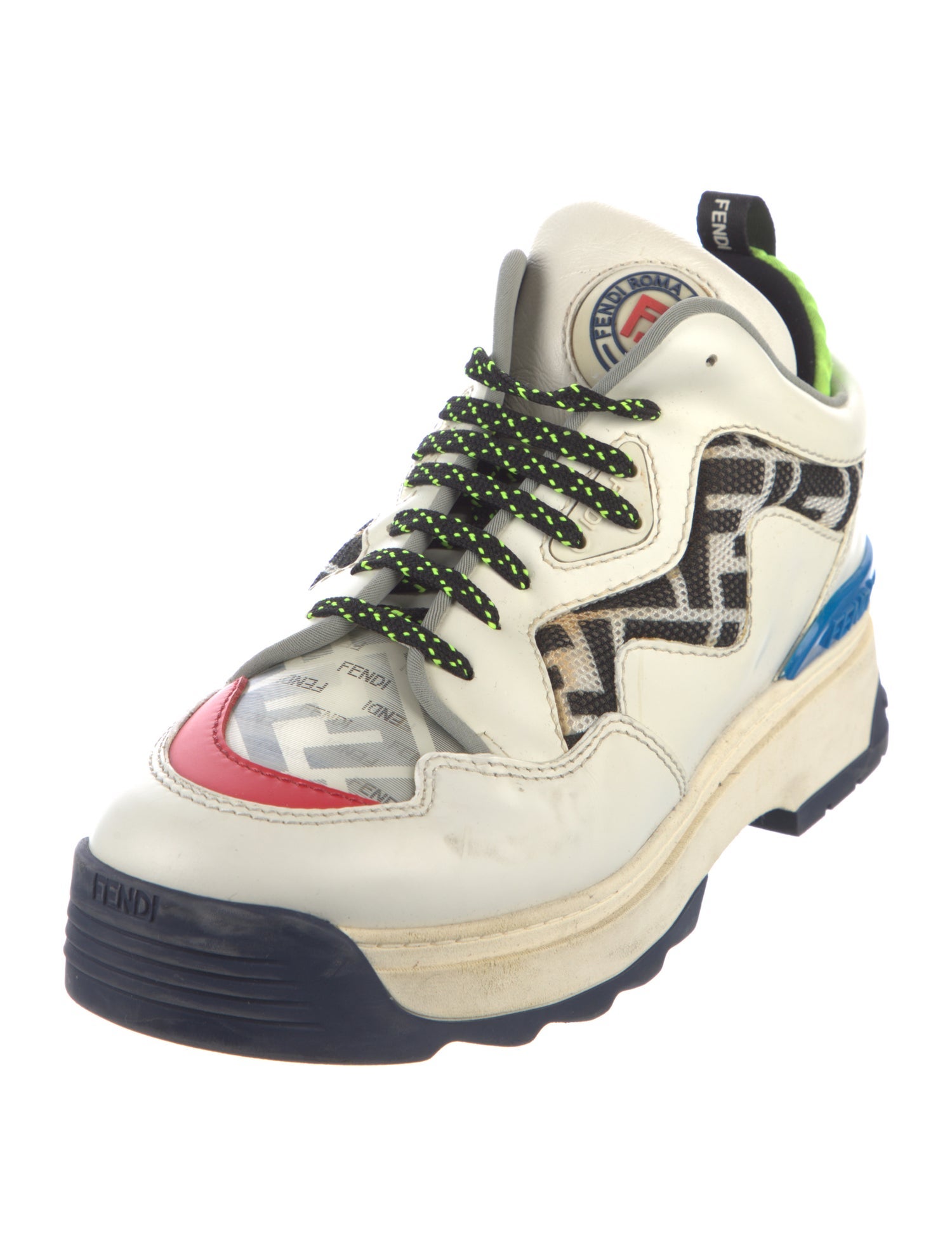 Fendi Zucca FF Logo Leather Chunky Sneakers