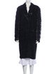 Fendi Calf Leather Tweed Pattern Faux Fur Coat