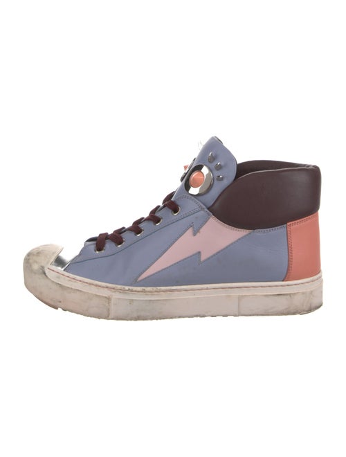 Fendi Monsters Motif Leather Sneakers