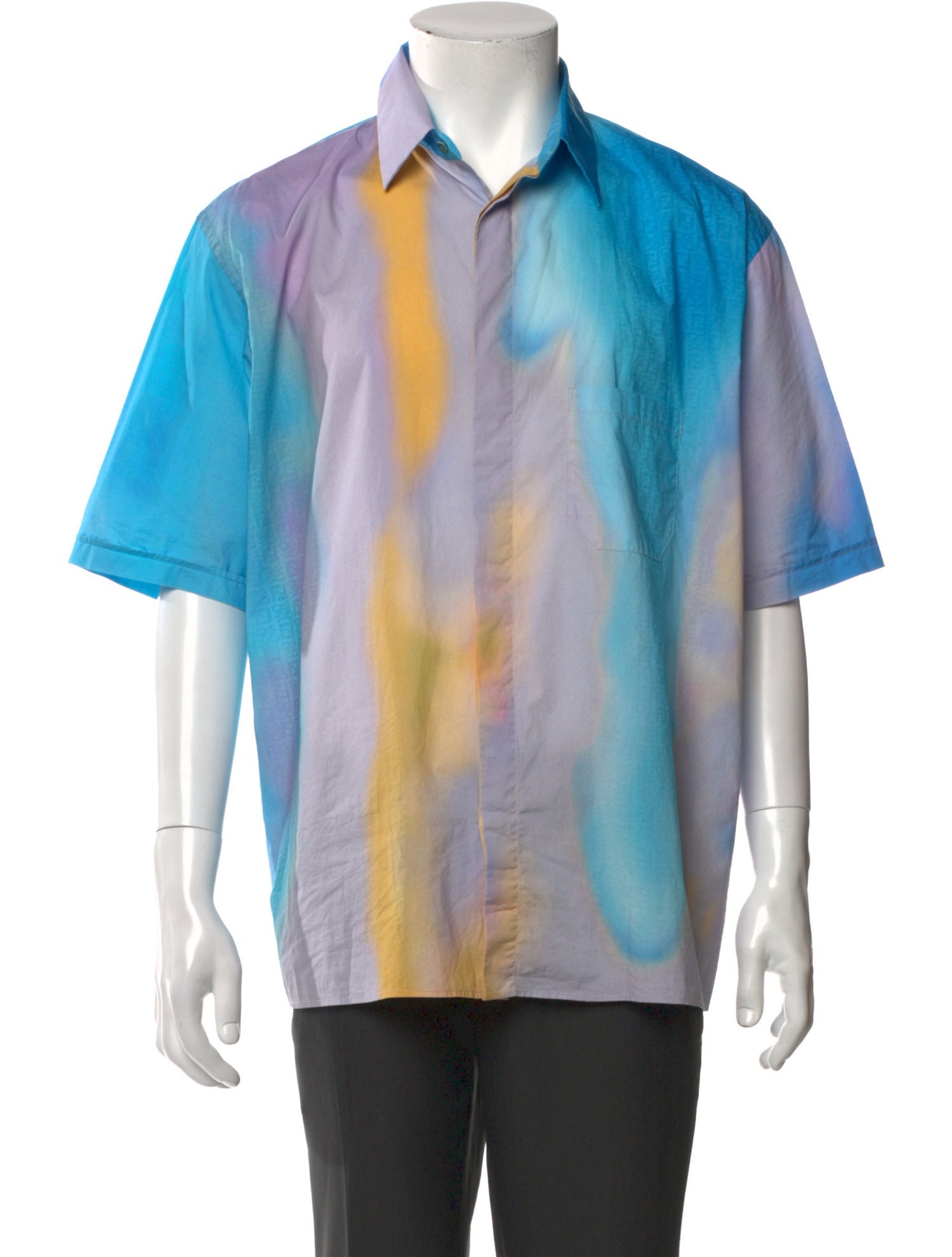 Fendi Tie-Dye Print Short Sleeve Shirt