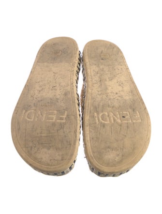Fendi Zucca FF Logo Raffia Espadrilles