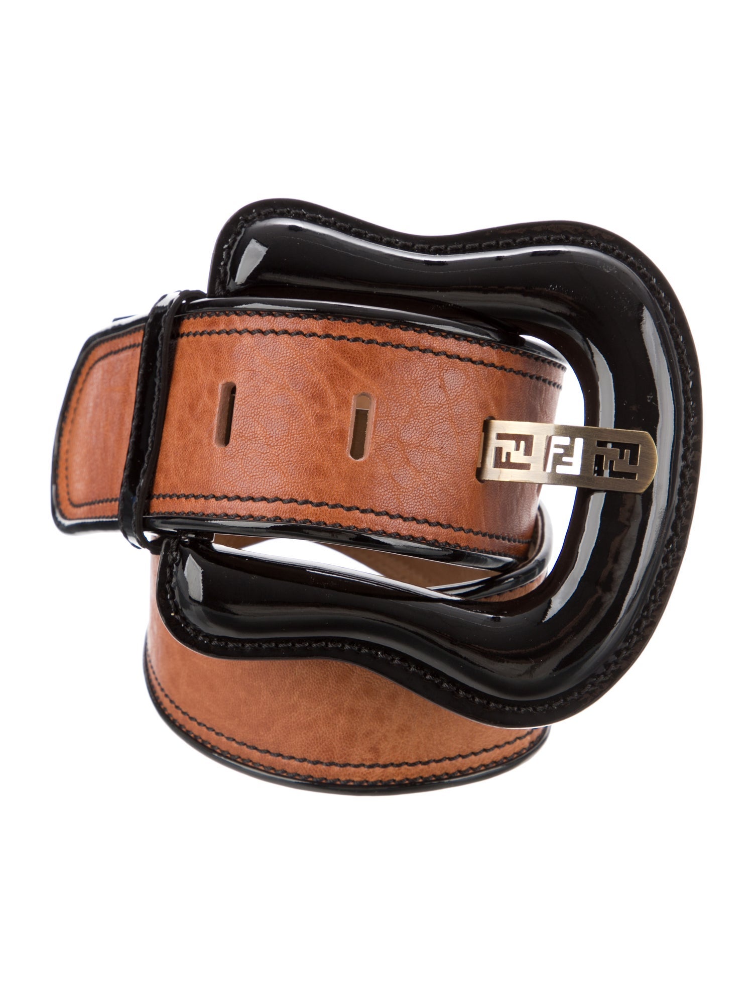 Fendi Wide Leather Waist Belt