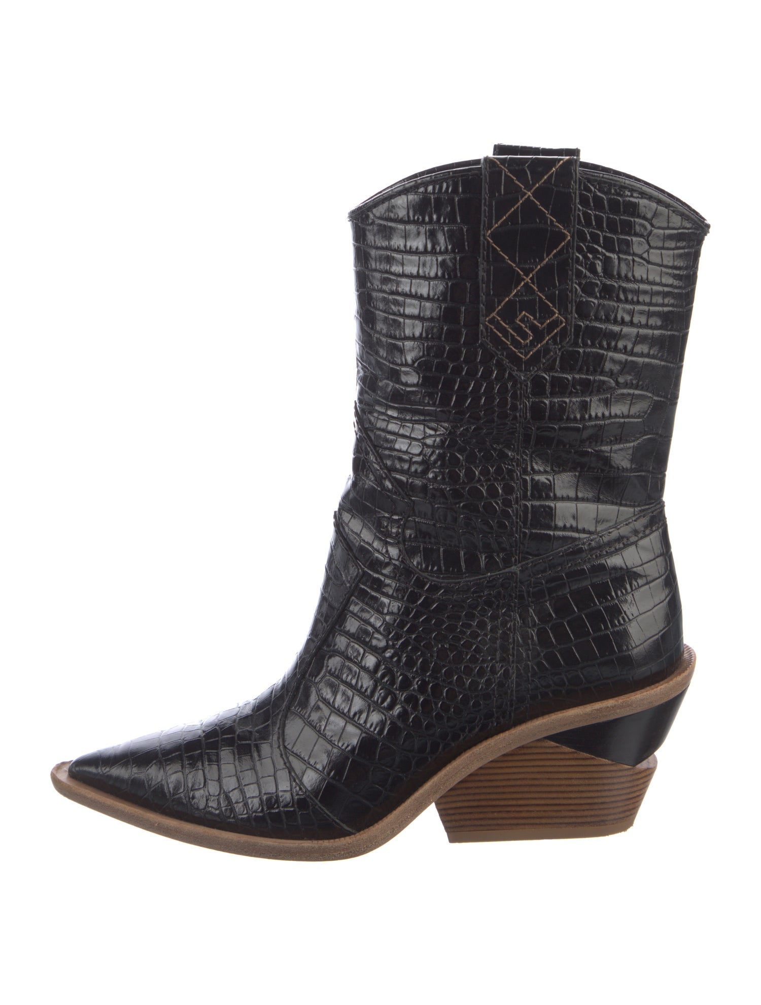 Fendi Leather Western Boots