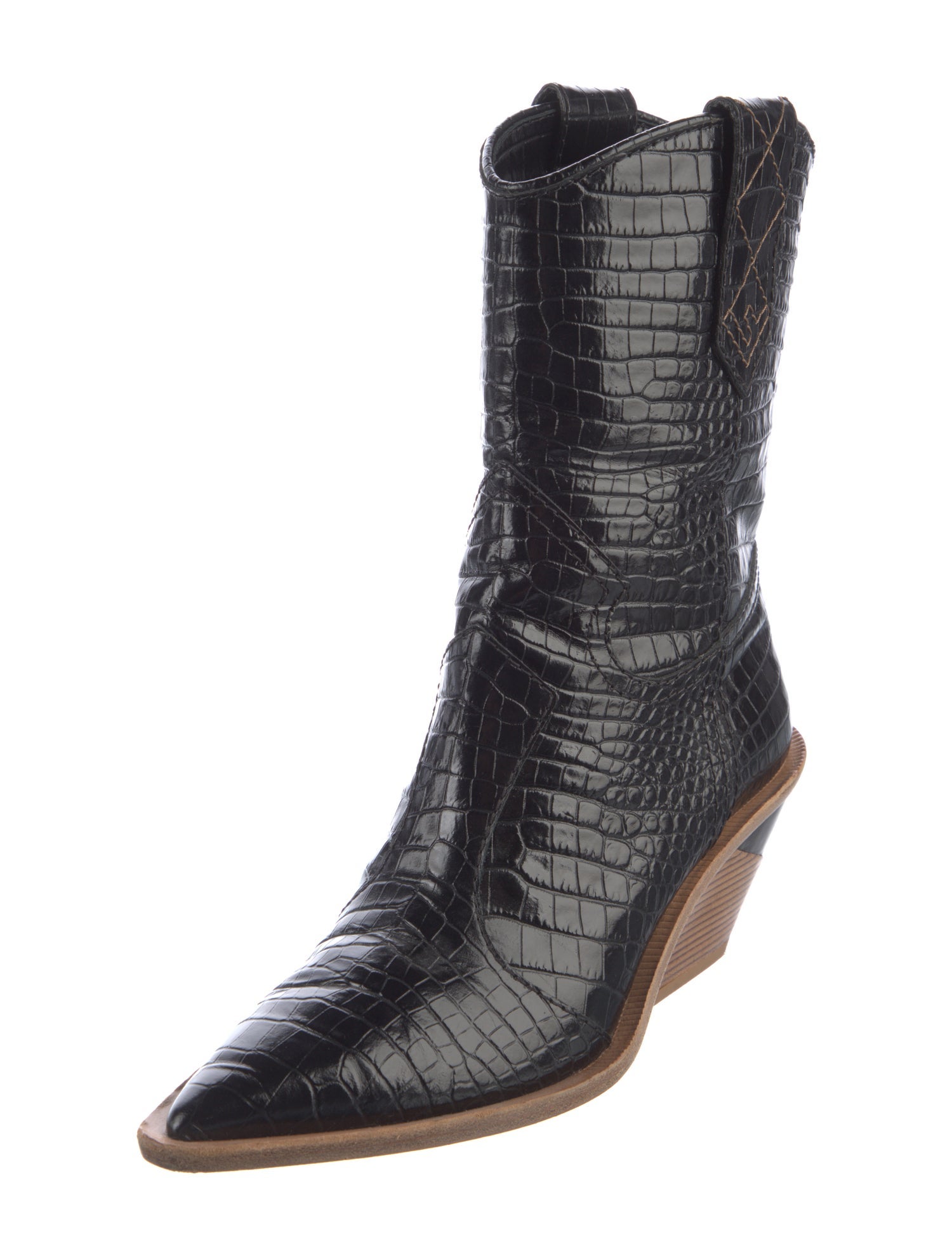 Fendi Leather Western Boots