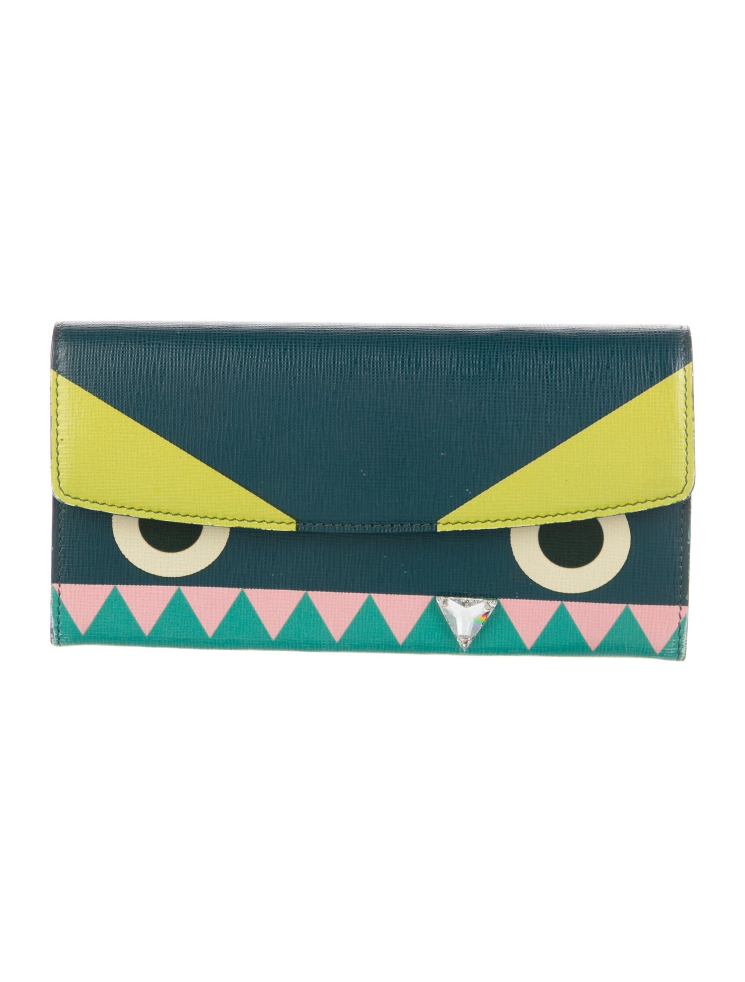 Fendi Monster Eyes Simple Monsters Motif Continental Wallet